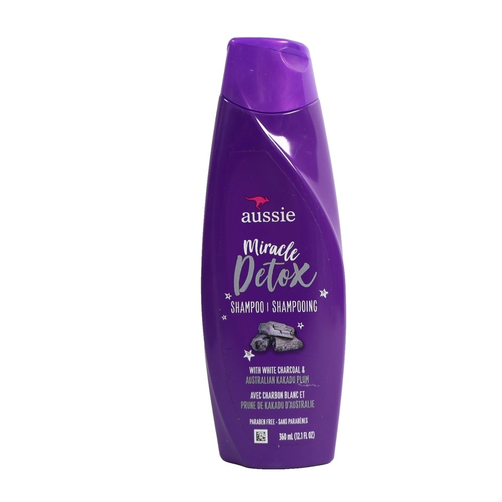 Aussie Miracle Detox Shampoo Charcoal Kakadu Plum Clarifying, 12.1 fl oz
